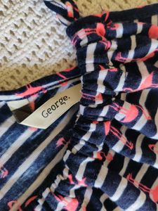 Cute Flamingo Striped Sundress