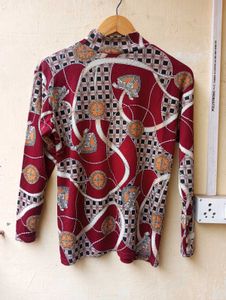 Patterned Mock Neck Top (Women)