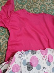 Girls Pink Top &amp; Skirt Set
