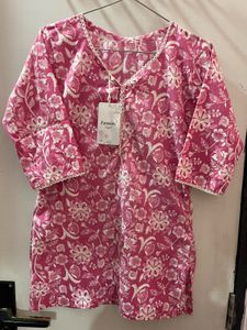 Pink Floral Kurta