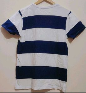 Navy Blue &amp; White Lines T-shirt For 36 Chest