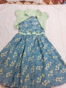 Blue Floral Dress with Bolero