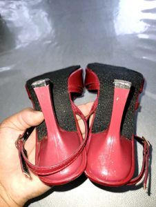 Stylish Red Patent Slingback Heels
