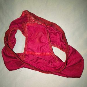Comfortable Burgundy Briefs with Lace Detail