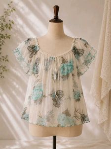 Coquette floral babydoll top💮