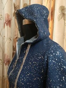 Blue Hooded Zip-Up Sweatshirt