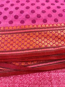 Pink Polka Dot Saree