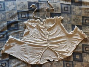 Ruched White Halter Top