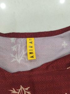 Maroon Printed Kurta