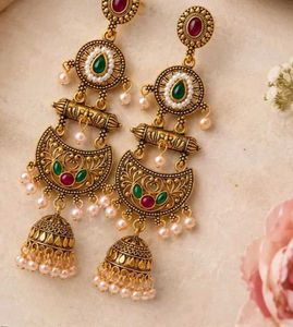 brand new , Intricate Gold Jhumka Earrings
