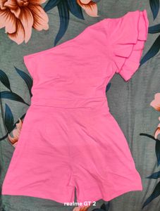 Shein One Shoulder Flutter Sleeve Panelled Playsui