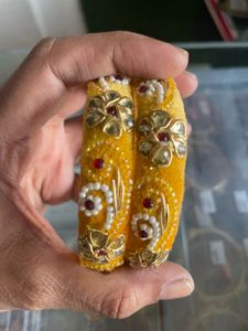 Embellished Yellow Bangles