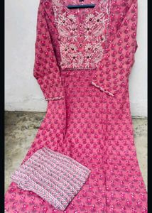 Green Floral Kurta Set