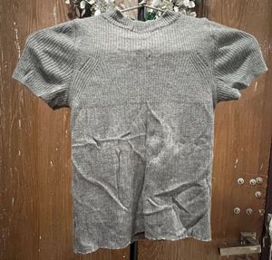 ripped detail fitted T-shirt
