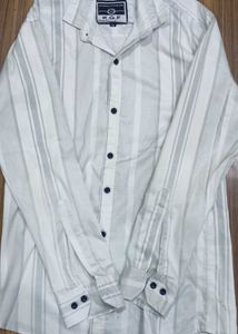 Striped White Casual Shirt for Men