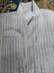 Striped Button-Down Shirt Dress