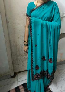 Elegant Teal Saree
