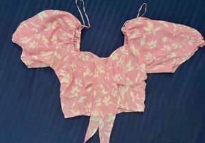 Cute Pink Tie-Dye Crop Top