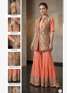 Designer Ethnic Jacket &amp; Sharara Set