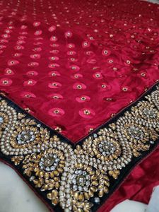 kundan work heavy border saree