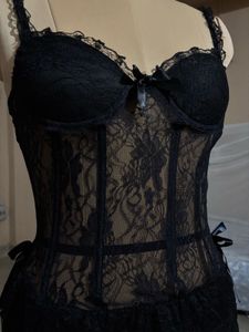 Black Lace Corset Bodysuit