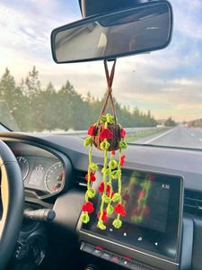 Handmade Crocheted Flower Car Pendant