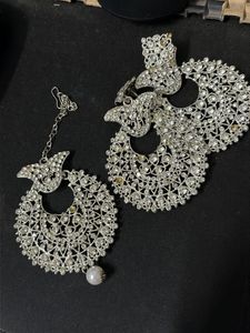 Jhumka Earrings with Maangteeka