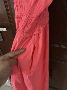 GAP Coral Smocked Maxi Dress