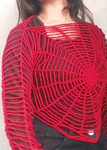Crochet Red Spiderweb Top 🕸️