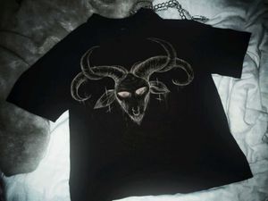 Gothic Goat Graphic Black T-Shirt (Unisex)