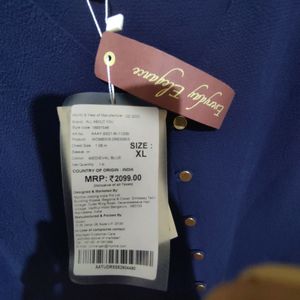 Navy Button-Down Midi Dress