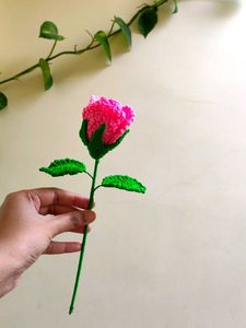 Crocheted Pink Rose