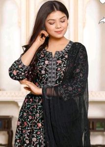 Floral Print Anarkali Kurti And Dupatta