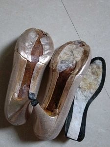Metallic Silver Copper Heels