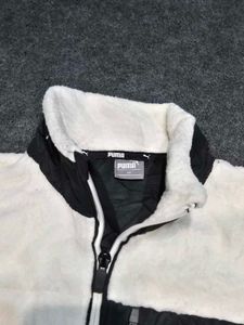 Puma Sherpa Teddy Fleece Zip Jacket (Cream/Black -