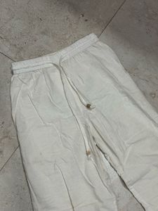 White Lace Trimmed Palazzos