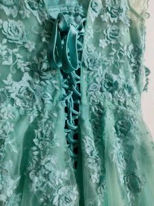 Beautiful Teal Embellished Gown