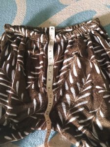 Cozy Brown Leaf Print fleece Pajama Pants
