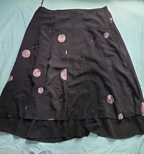 Stylish Black Skirt with Polka Dots