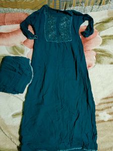 Teal Blue Kurta Set with Pants