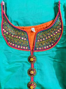 Beautiful Green&amp;orange patiayala salwar suits