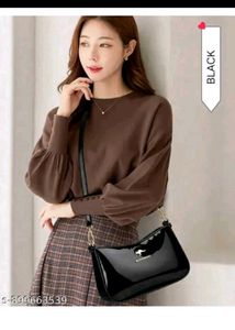 Chic Black Patent Hobo Bag