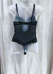 321110. Black Lace Bodysuit