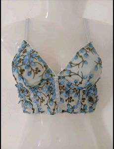 Sheer Floral Embroidered Bralette