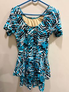 Blue Swim Dress with built in shorts - XL