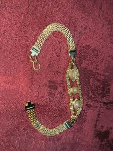 Gold-Tone Bracelet with Stones