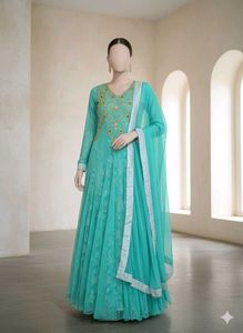 Elegant Sea Green Anarkali Suit