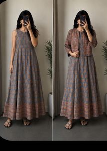 Beautiful Grey Anarkali Kurta with jacket