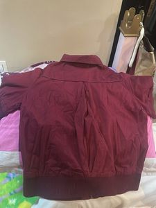 Maroon Zip-Up Jacket with Pockets