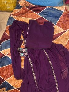 Beautiful Purple Embroidered Lehenga Choli Set